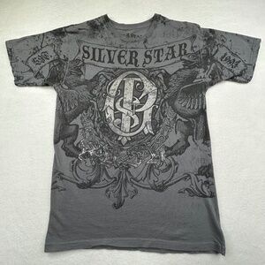 Silver Star men RARE VINTAGE Y2K MMA Fightwear "Georges St-Pierre" Gray Medium